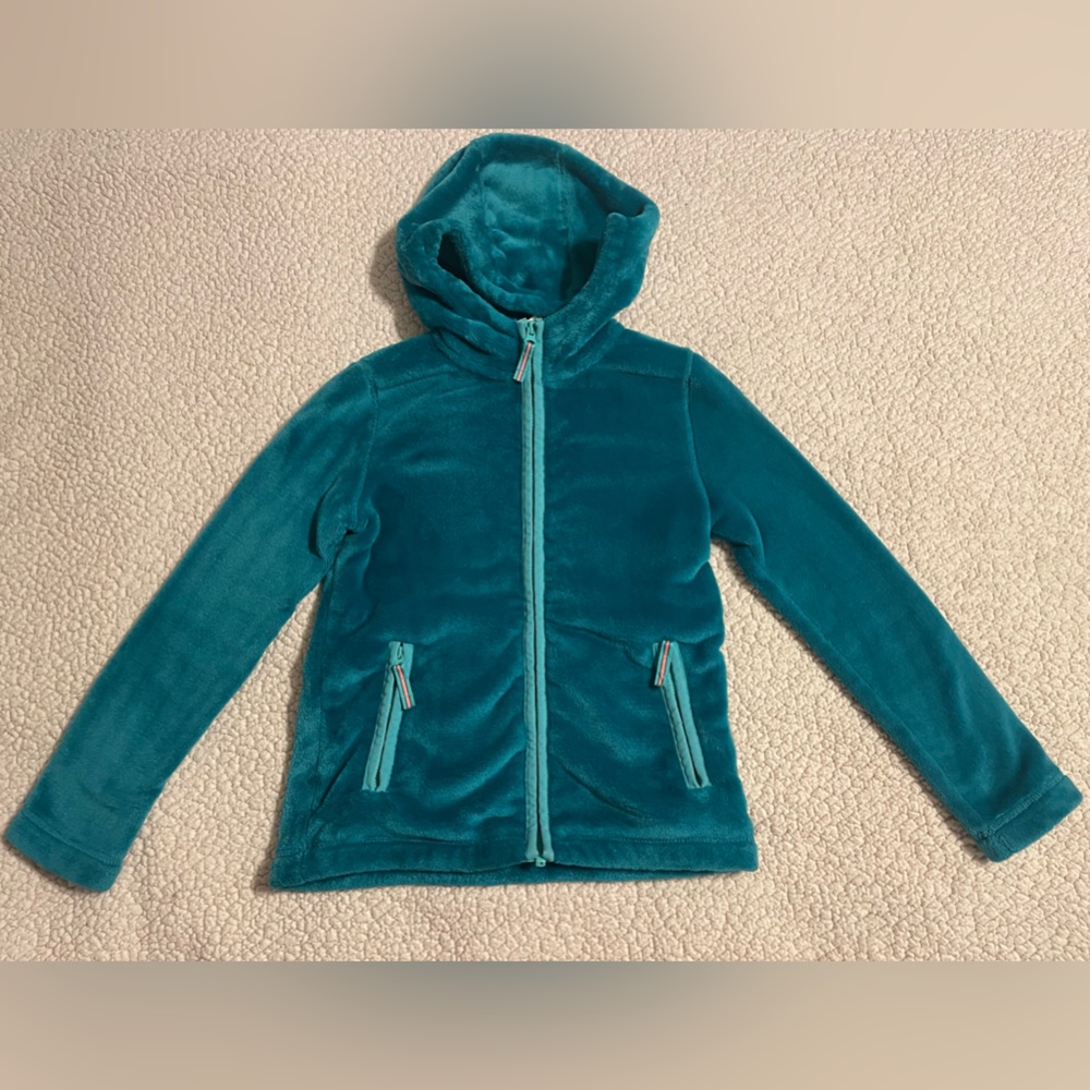 Lands End velour teal jacket